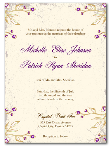 Victorian Magenta Wedding Invitation