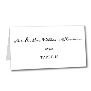 Simply Black Tie Table Card