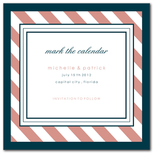 Candy Stripes Square Save the Date Card