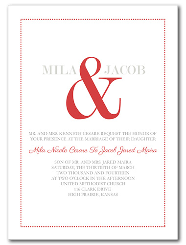 A Bold Display Wedding Invitation