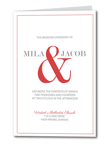 Custom Wedding Ceremony Program (PRINTED)