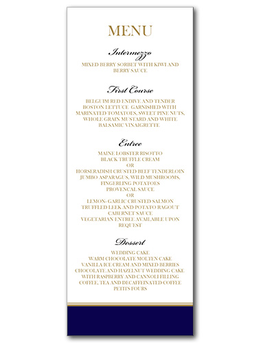 A Sailing Affair Menu