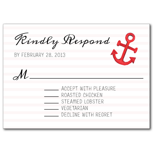 Anchors Away Response Card