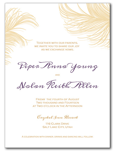 Airy Feathers Wedding Invitation