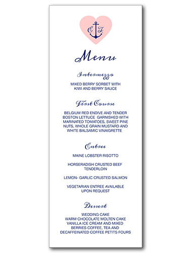 Anchored Love Menu