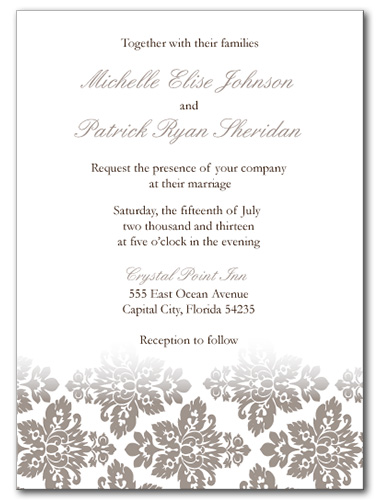 Antique Damask Wedding Invitation