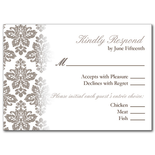 Antique Damask Response Card