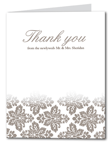 Antique Damask Thank You Card