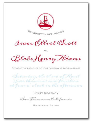 Bay Bridge Bay Wedding Invitation