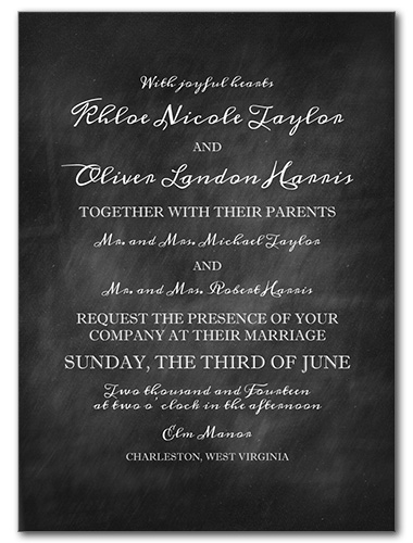 Blackboard Fun Wedding Invitation