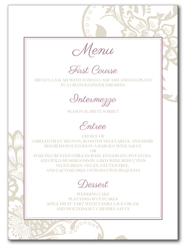 Blissful Garden Menu