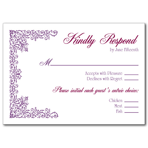 Blue Violet Response Card