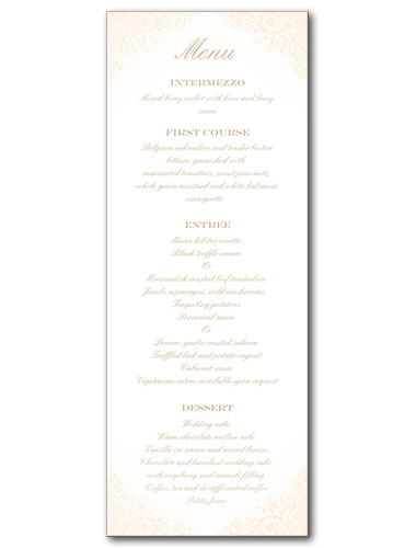 Blushed Rose Menu