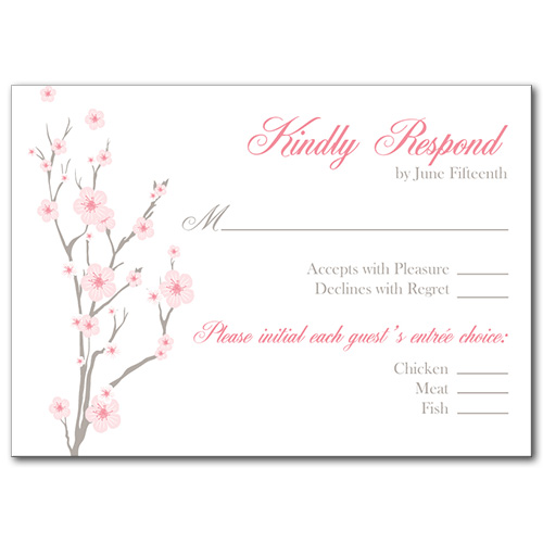 Cherry Blossom Response Card