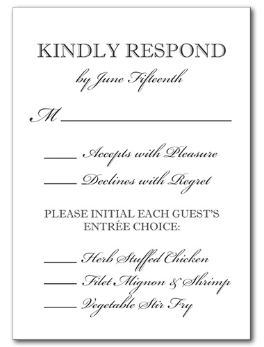 Classic Monochrome Response Card