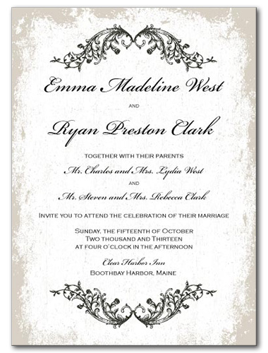Classic Vines Wedding Invitation