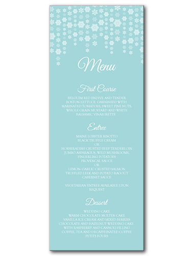 Dazzling Snowflakes Menu