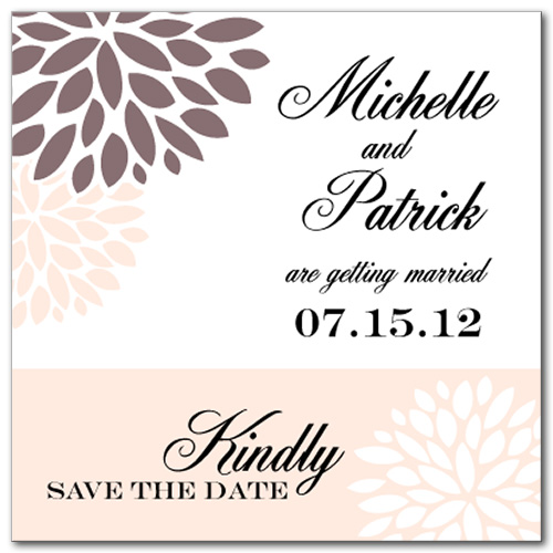 Delightful Dahlia Square Save the Date Card