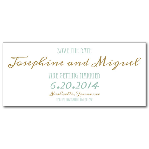 Elegant Emerald Save the Date Card