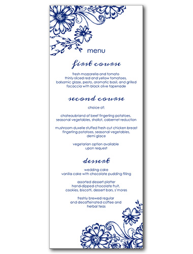 Fine China Menu