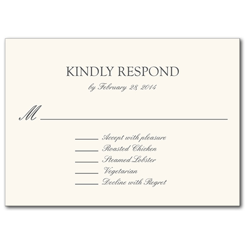 Formal Attire Response Card