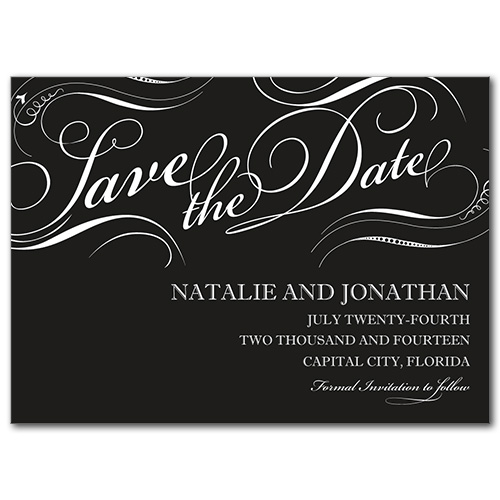 Formal Flourish Save the Date Card