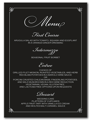 Formal Flourish Menu