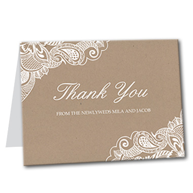 Framed Lace Thank You Card