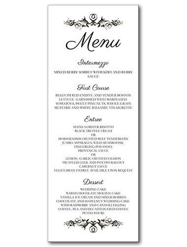 French Label Menu