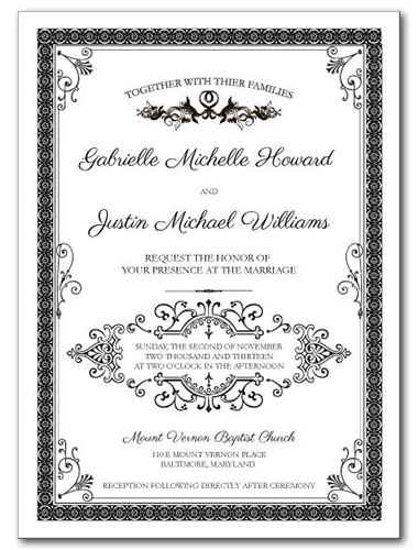 French Label Wedding Invitation