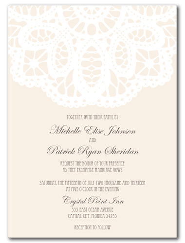 French Lace Wedding Invitation