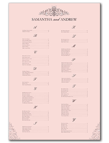 French Made Seating Chart