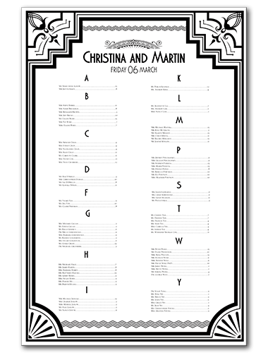 Getting Gatsby Seating Chart