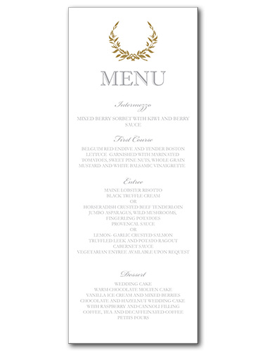 Gold Wreath Menu