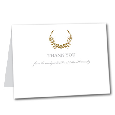 Gold Wreath Thank You Card