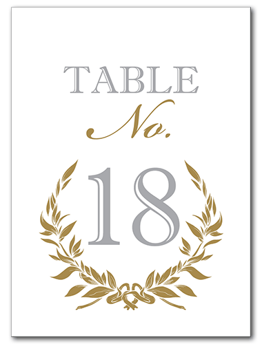 Gold Wreath Table Number 