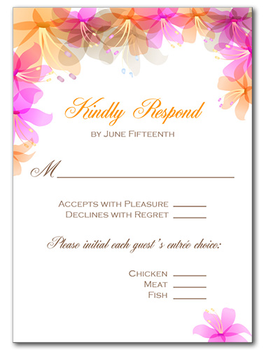 Hawaiian Bliss Response Card