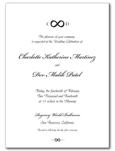 Infinite Love Wedding Invitation