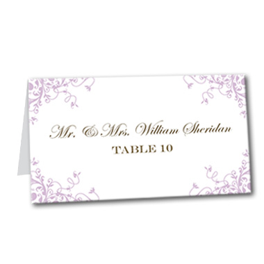 Lilac Flourish Table Card