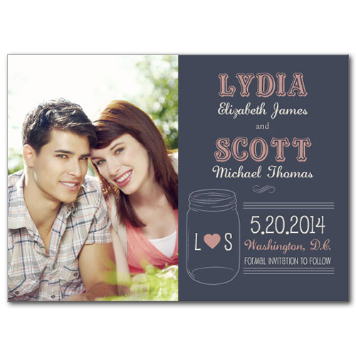 Mason Jar of Love Save the Date Card