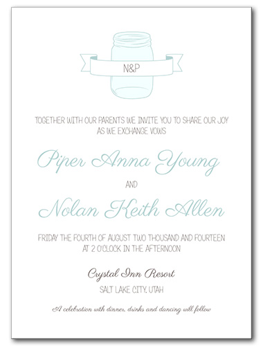 Mason Jar of Love Wedding Invitation