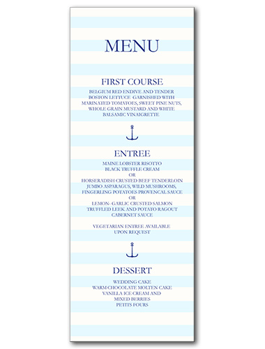 Nautical Stripes Menu