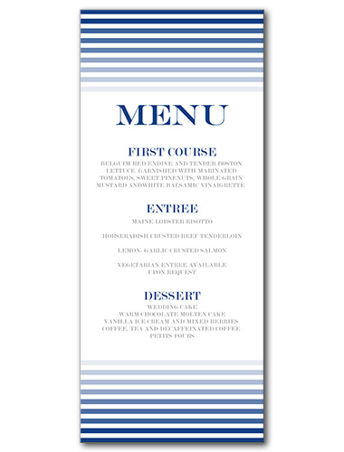 Ocean Sunset Menu