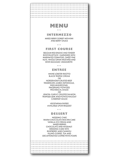 Petite Confetti Menu