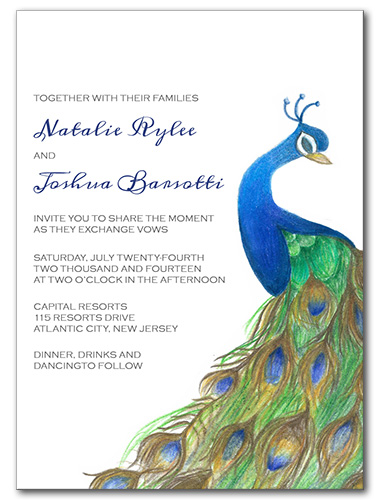 Pretty Peacock Wedding Invitation