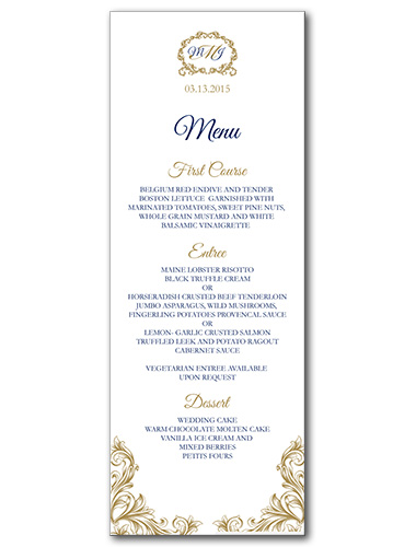 Regal Monogram Menu