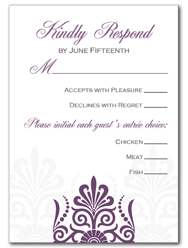 Sheer Plum Response Card