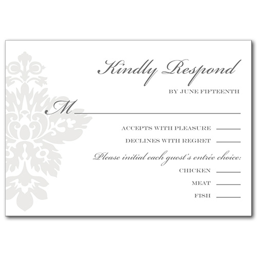 Simple Damask Response Card