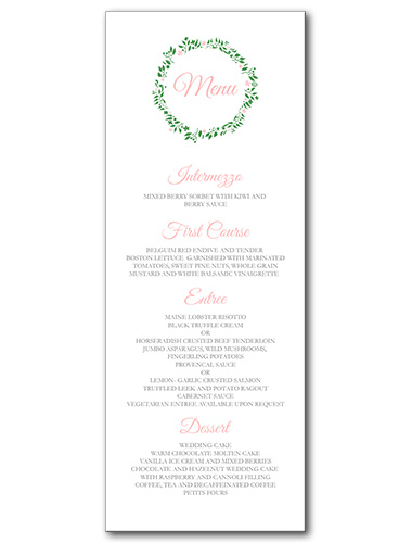 Simple Wreath Menu