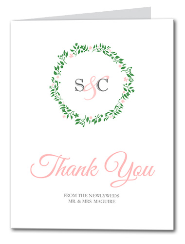 Simple Wreath Thank You Card